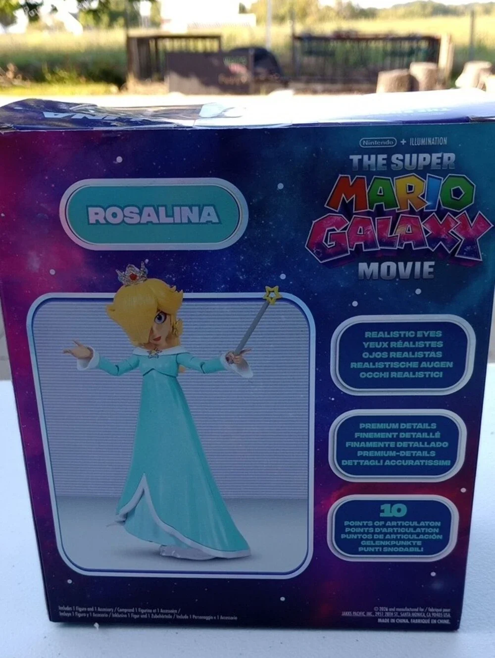 The Super Mario Galaxy Nintendo Rosalina Figure in Teal Dress with Star Wand NIB